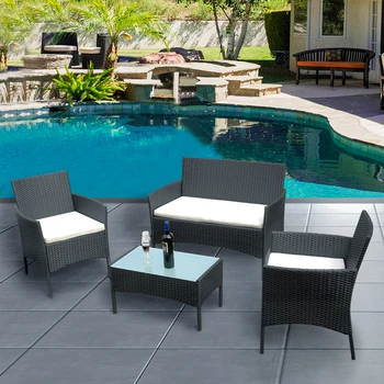Presell Panana Rattan Sofa Chair Table 4pcs Hot Sale Wicker Garden Furniture Coffee Table Rattan Sofa Chair Stool Fast Delivery national music museum chair western musical instrument stool free shipping villa garden coffee table desk retail wholesale