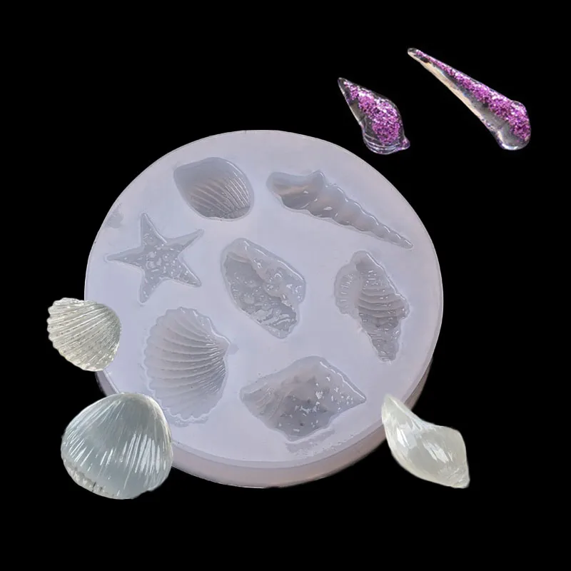 Epoxy Clear Silicone Resin Liquid Mold Shell Conch Starfish Pendant Casting Beads Crystal Molds DIY Jewelry Making Tool Craft | Дом и сад