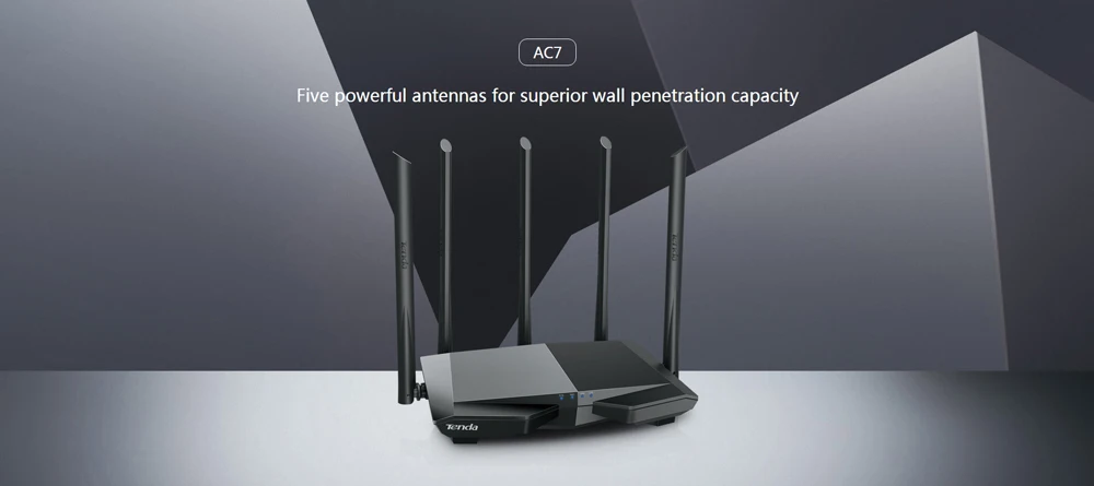 Tenda AC7 AC1200M Беспроводной Wi-Fi маршрутизатор с 2,4 ГГц/5,0 ГГц с высоким коэффициентом усиления антенны дома охват Dual Band Wi-Fi ретранслятор, easy Setup