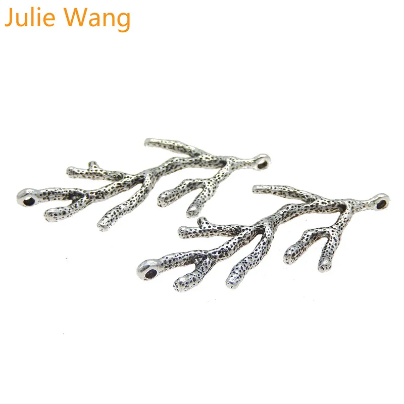 Julie Wang, 10 шт., античное Серебрянное дерево, форма ветки, подвески, соединитель, подвеска, ручной работы, подвесные изделия, аксессуары для изготовления ювелирных изделий