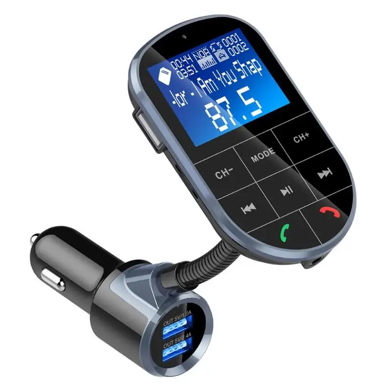 

VODOOL Wireless Bluetooth FM Transmitter MP3 Player 1.4" LCD Display Bluetooth Car Kit AUX 3 USB Car Charger For iPhone Samsung