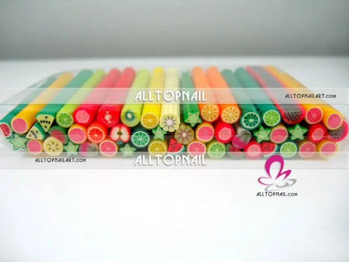 Feather cartoon fruit Festival- Mixed Style Polymer Clay Nail Art Cane A_Grade 100pcs Nail Art Canes 6