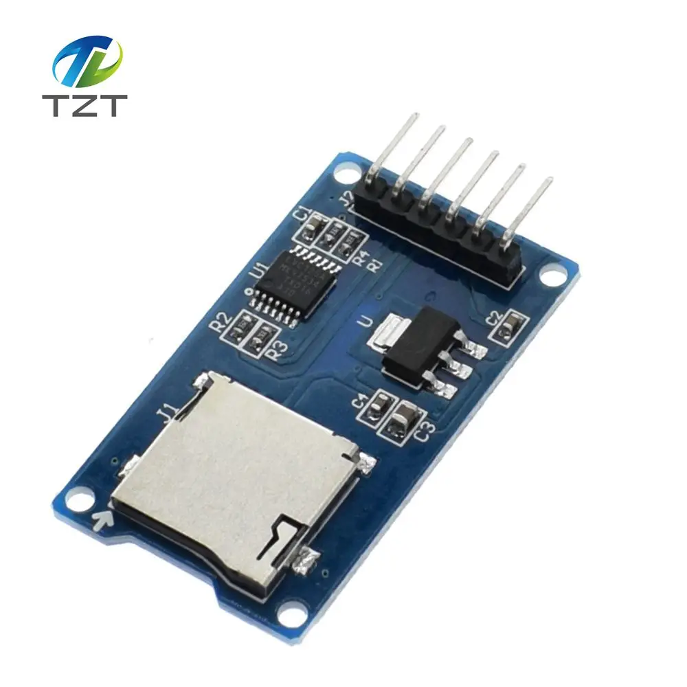 

Micro SD card mini TF card reader module SPI interfaces with level converter chip for arduino