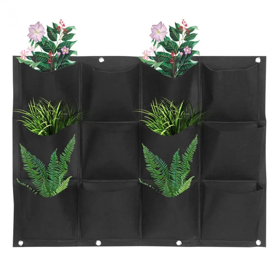 7/12/15/18 Pockets Vertical Garden Planter Grow Bag Wall mounted