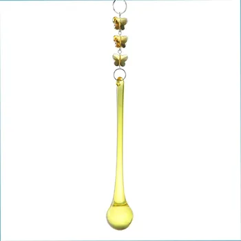 

150mm Water Drop Prisms Beads Yellow Crystal Chandelier Parts Wedding Party Supplies 10pcs