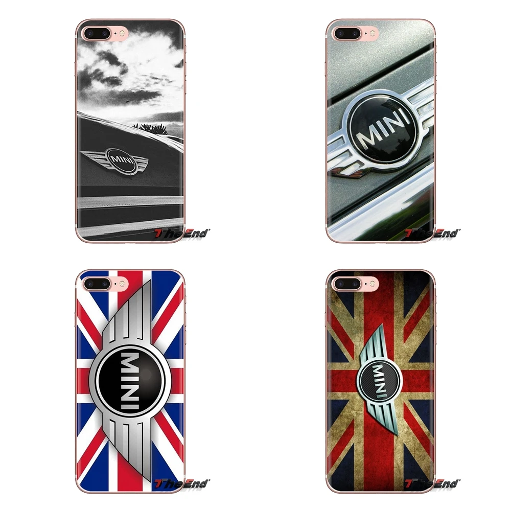 UK mini cooper jcw Силиконовые чехлы в полоску с логотипом для iPod Touch Apple iPhone 4 4S 5 5S SE 5C 6 6S 7 8