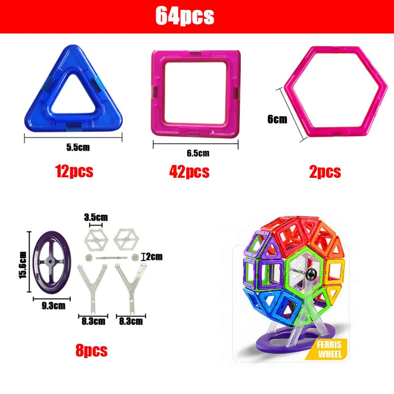 Kopen 115 pcs grote maat magnetische speelgoed designer building model set en magnetische blok bouwstenen plastic puzzel kinderen vroege chil
