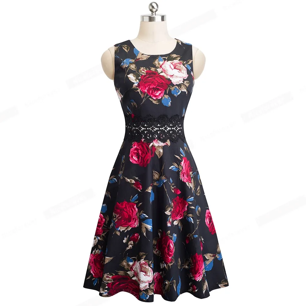 Nice-forever Vintage Elegant Embroidery Floral Lace Patchwork vestidos A-Line Pinup Business Women Party Flare Swing Dress A079 55 Nice-forever Vintage Elegant Embroidery Floral Lace Patchwork vestidos A-Line Pinup Business Women Party Flare Swing Dress A079 55