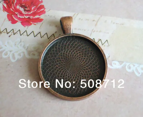 

50pcs - Antique Copper 25mm Circle Pendant Tray Blanks for DIY Pendants