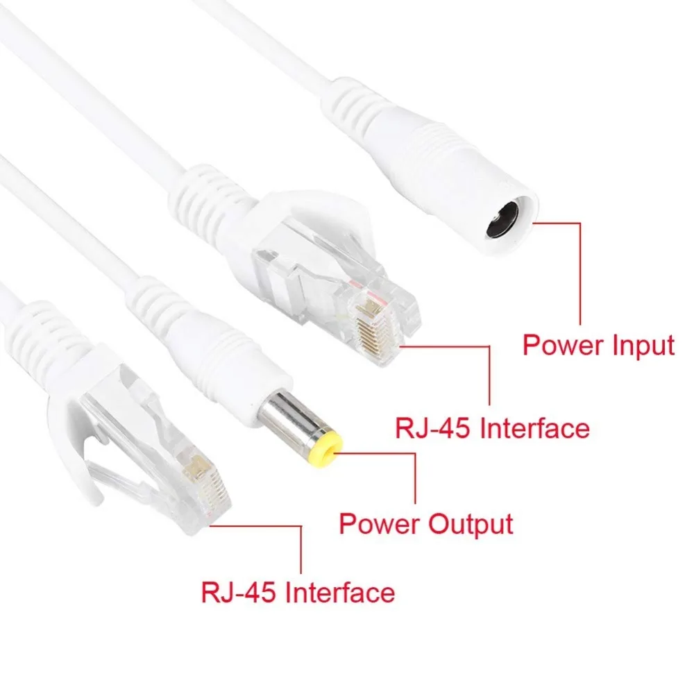 Кабель адаптер POE RJ45 кабель Мощность Over Ethernet Adapte сплиттер DC 12 V 1 пара для IP Камера