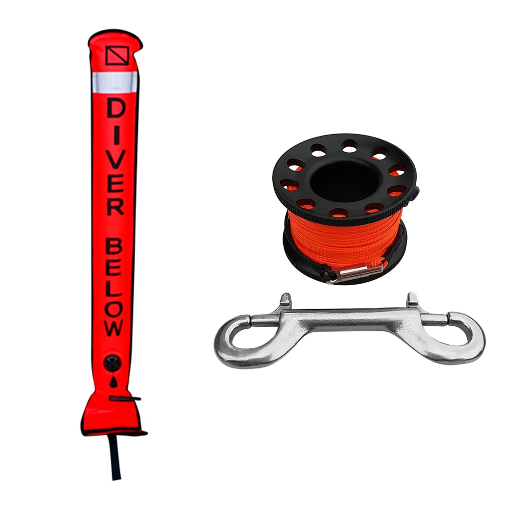 MagiDeal Perfeclan Scuba Diving SMB Surface Marker Buoy Signal Tube & Dive Reel Spool Scuba Diving Accessories