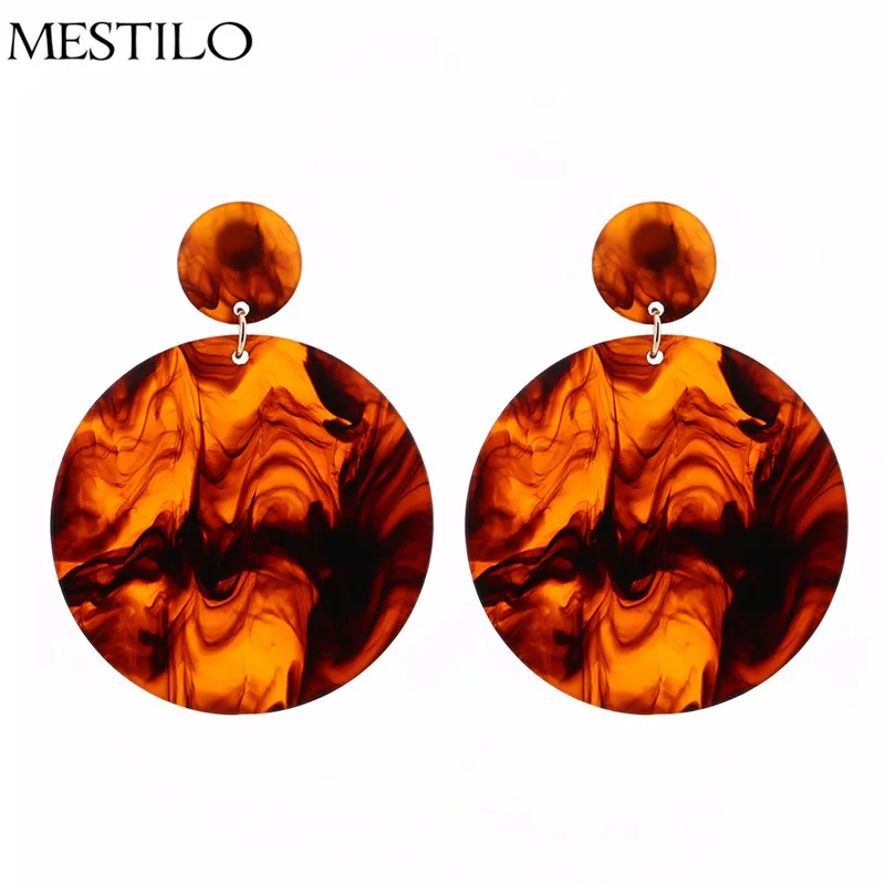 MESTILO новые модные большие акриловые Висячие Серьги Геометрические Квадратные серьги для женщин винтажные длинные висячие серьги из уксусной кислоты