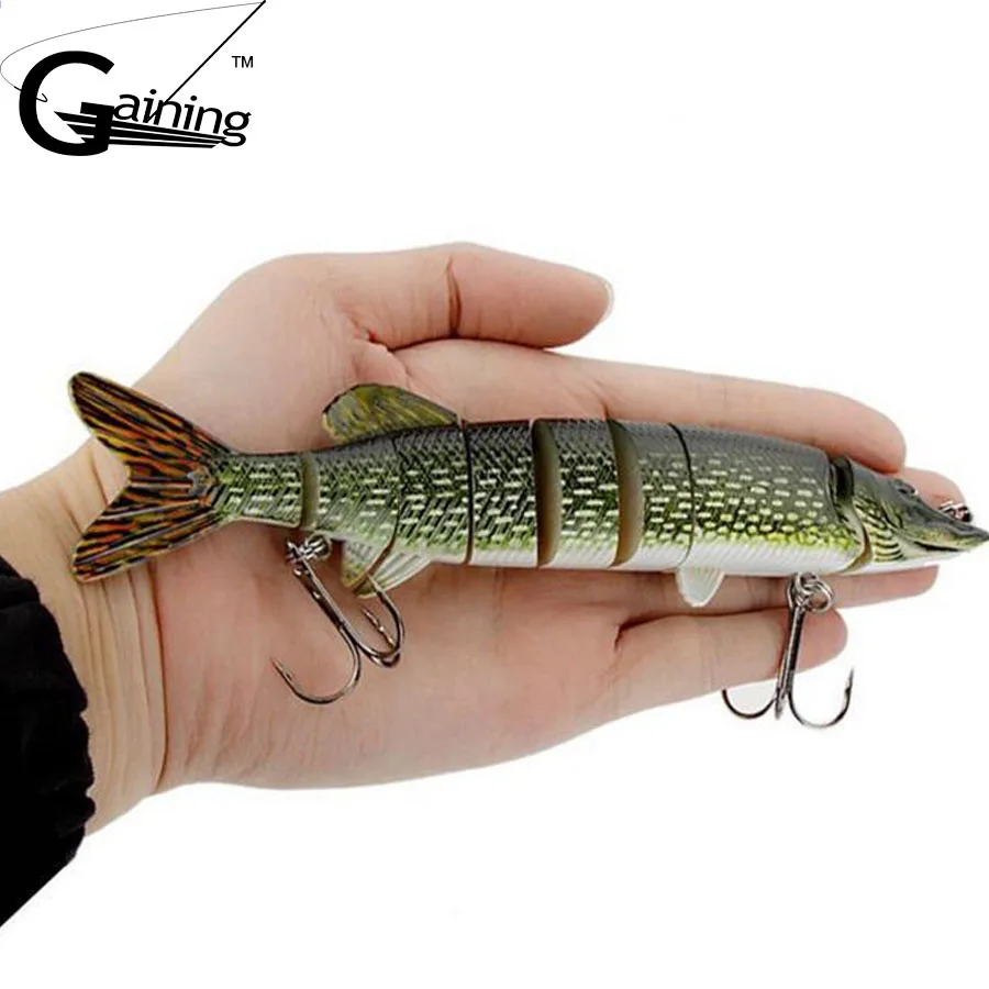 

New 8" 20cm 20g 8-segment Artificial Pike Lure Fishing Lures Swimbait Crankbait Hard Bait Fishing Accessory with Treble Hook