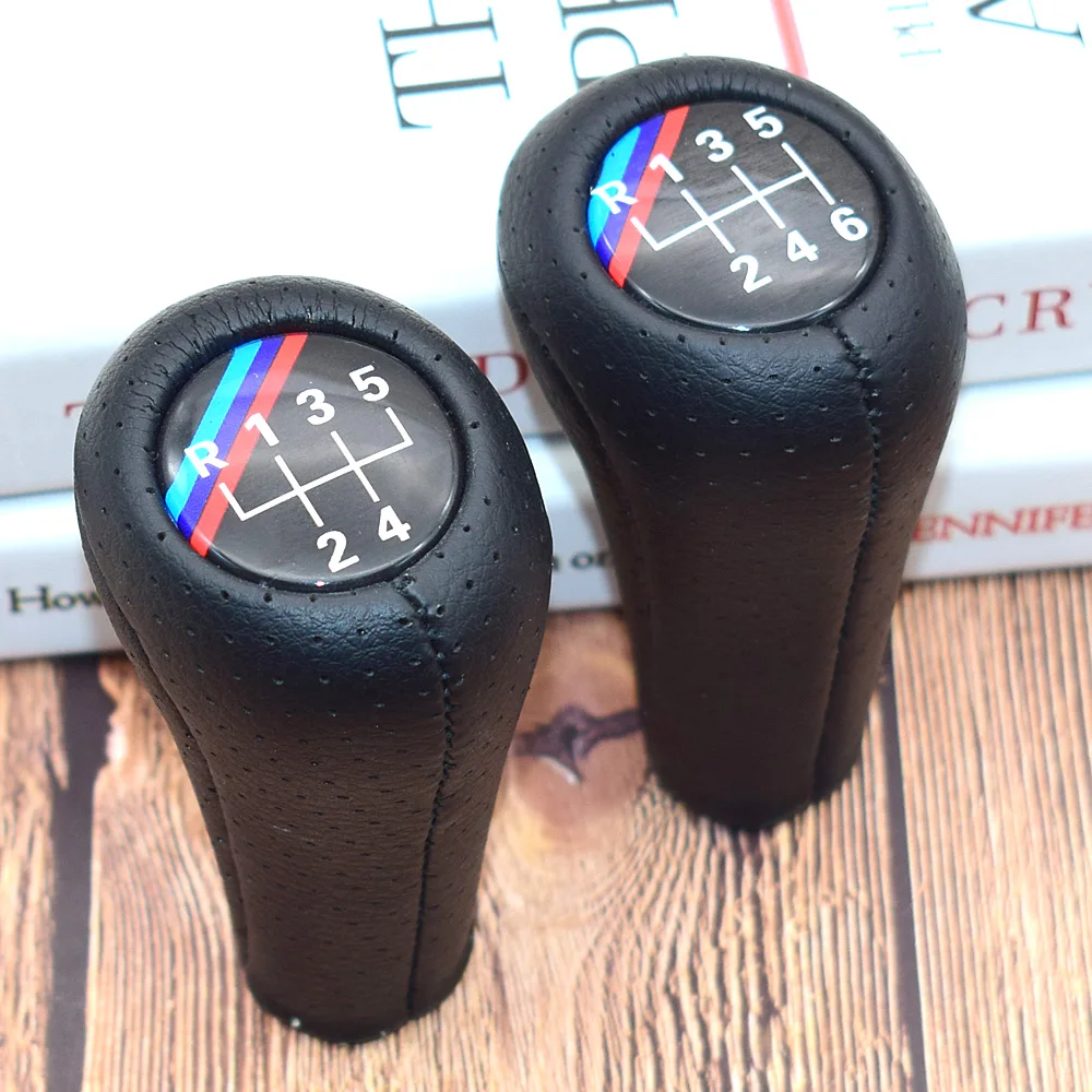 5 6 Speed Real Leather Manual Gear Shift Knob For BMW 1 3 5 6 Series