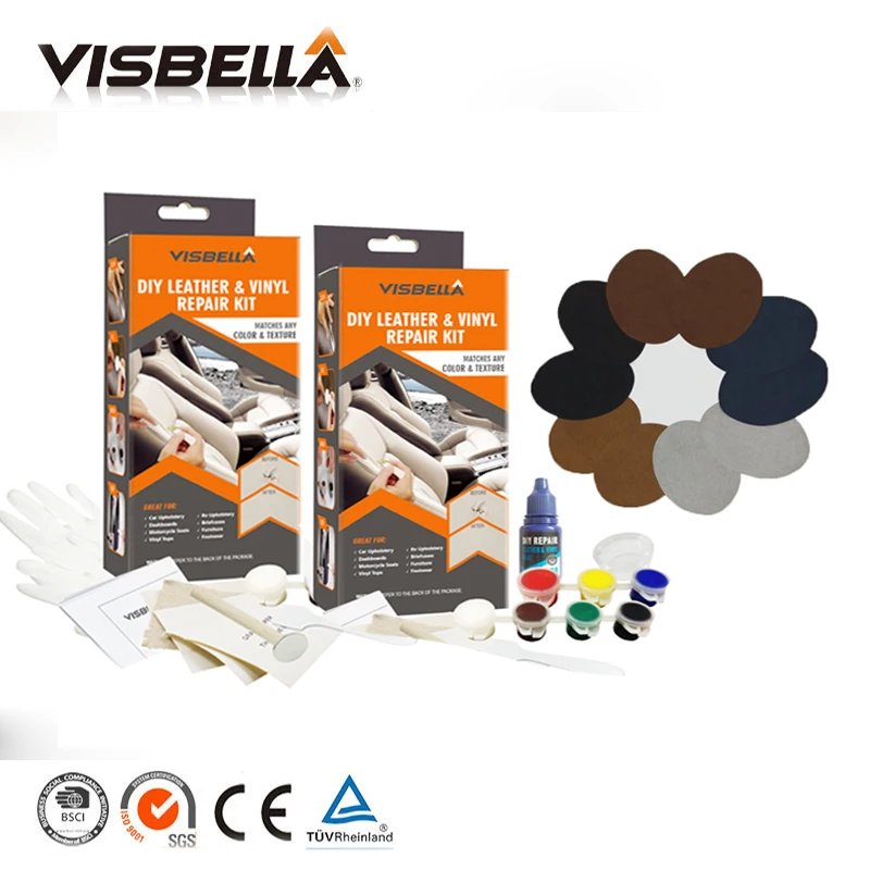 Visbella 2pcs Liquid Skin DIY Leather Vinyl Seat Sofa Coat Hole Crack Rip Auto Car font
