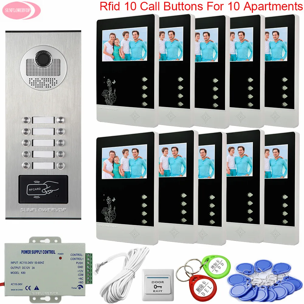 4.3\ Color Access Control Key For The Entrance Door Intercom Handset For Intercom Apartments Housephone to House Video Door Bell