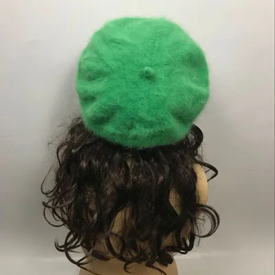 LOVELYDONKEYwomen плюшевый норковый кашемировый берет, женские шапки ручной вязки, зимняя теплая вязаная шапка, M257