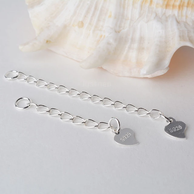 Chain Extender, Extension for Bracelet or Necklace. Sterling Silver 925.  Various Lengths Available 