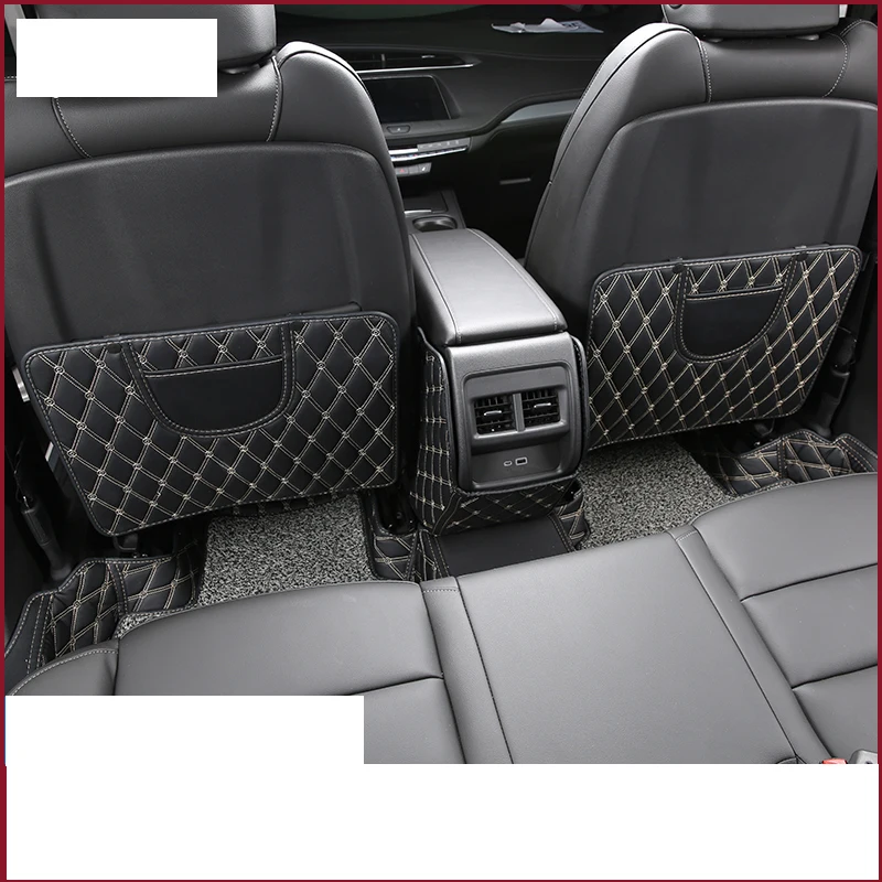 

lsrtw2017 fiber leather car seat anti-kick mat for cadillac xt4 2018 2019 2020