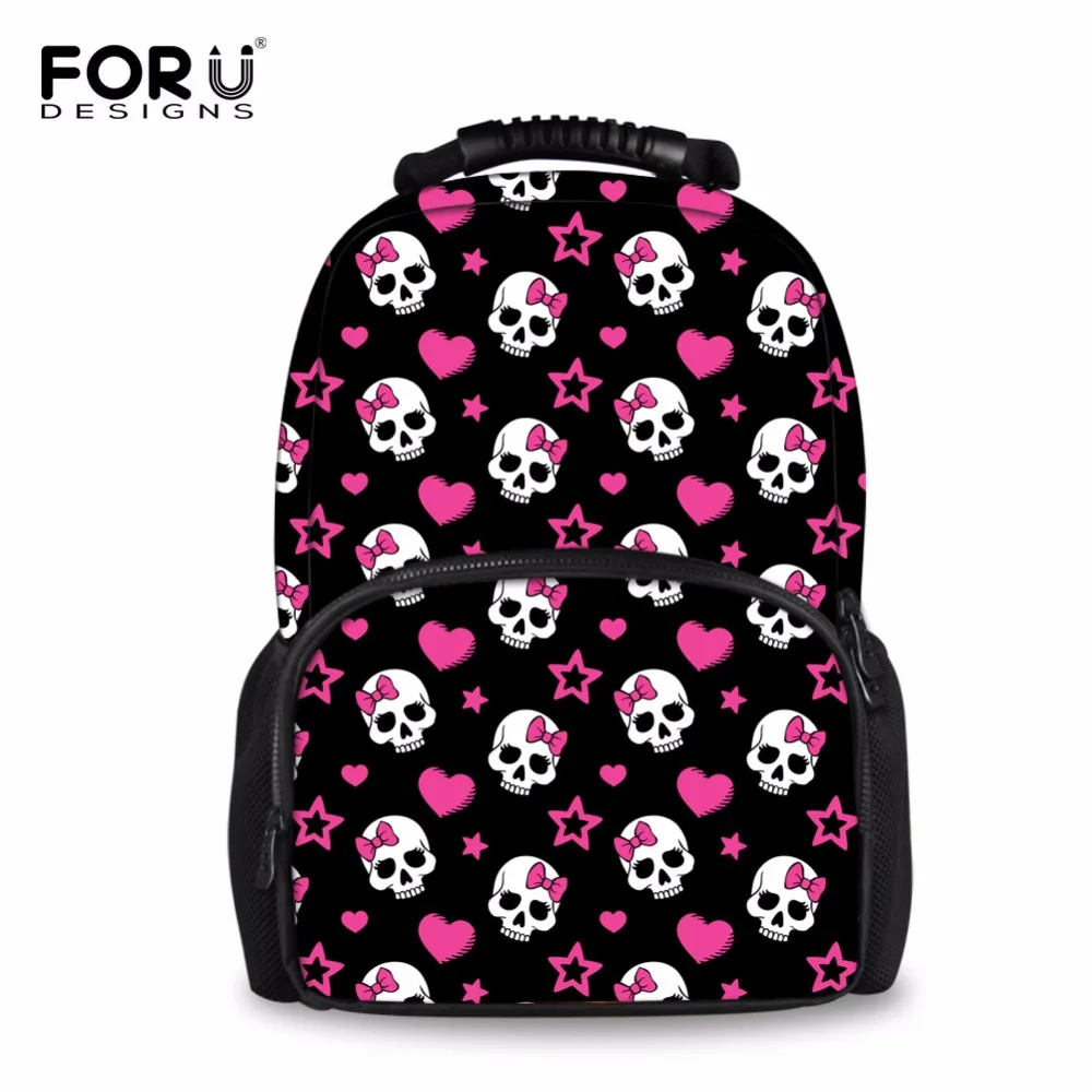 

FORUDESIGNS Fashion 3D Skull Prints Women Casual Backpack Student Daily School Bags For Girls Large Laptop Bag Rucksack Mochila