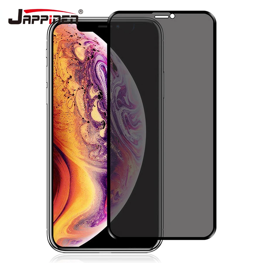 

Jappinen Full Glue Coverage Anti-Spy Screen Protector for iPhone X Xs MAX XR 6 6s 7 8 Plus Privacy Tempered Glass Film