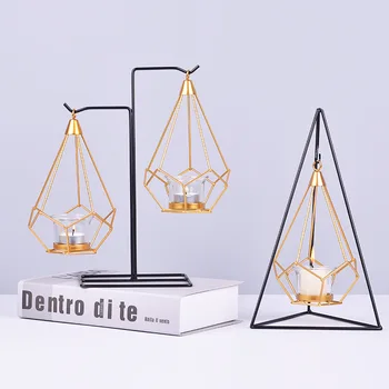 

Creative Style Candle Holder Multi-function Home Decoration Ornaments Golden Glass Candlelight Dinner Props Candle Holders