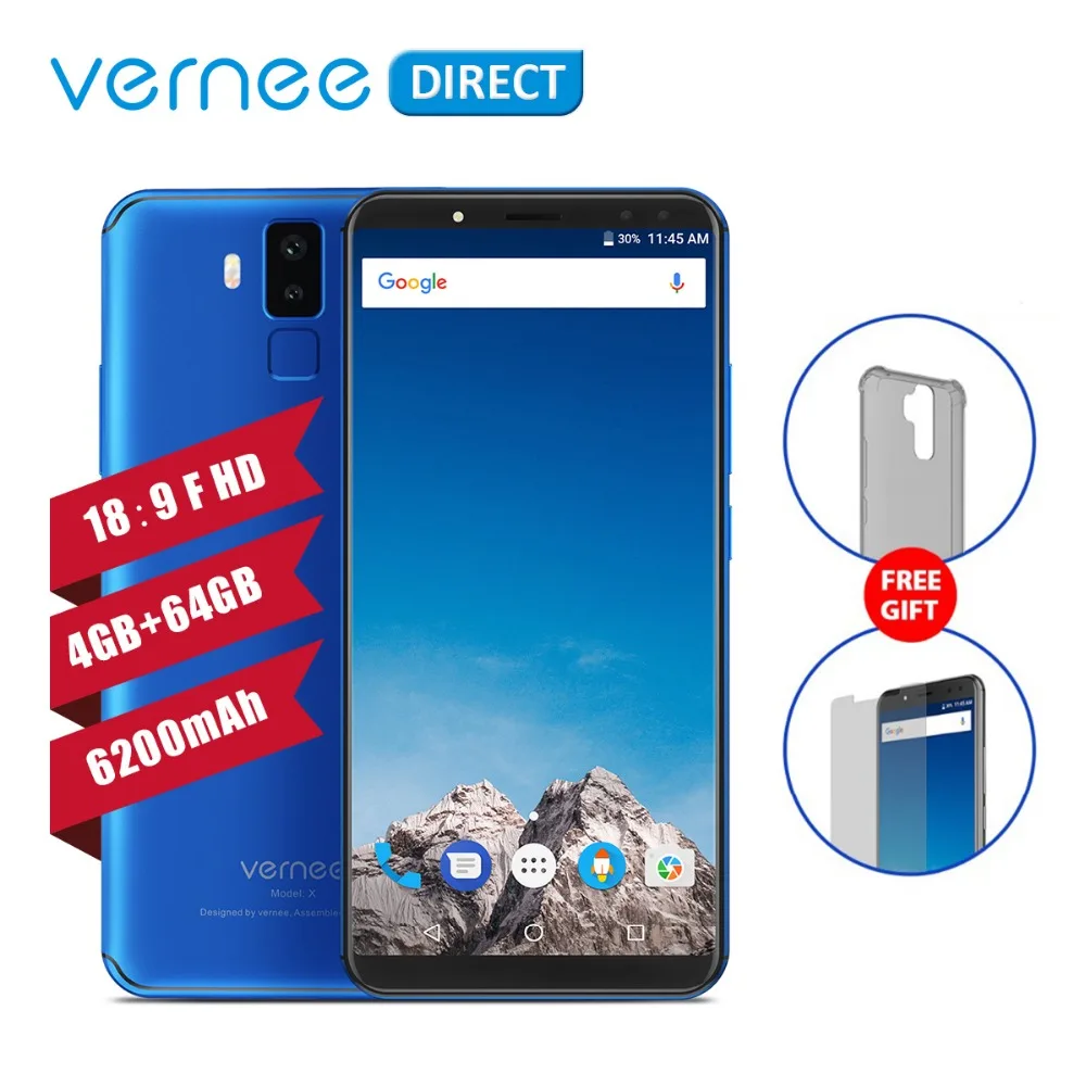 Original Vernee X 4 Gb 64 GB de RAM ROM 6200 mAh 6,0 pulgadas de pantalla del teléfono móvil teléfono 9 V/2A carga rápida tipo-C Face ID del teléfono móvil Original Vernee X 4 Gb 64 GB de RAM ROM 6200 mAh 6,0 pulgadas de pantalla del teléfono móvil teléfono 9 V/2A carga rápida tipo-C Face ID del teléfono móvil