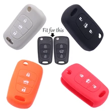 4 Color Silicone Car key Cover Case Styling Accessories for Kia K2 K5 Sportage Sorento for Hyundai i35 iX20 iX35