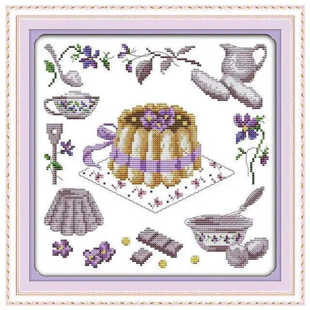 Birthday Cake Patterns Counted Cross Stitch 11CT 14CT Cross Stitch Set Cross stitch pattern party cake 2 crossstitchclub