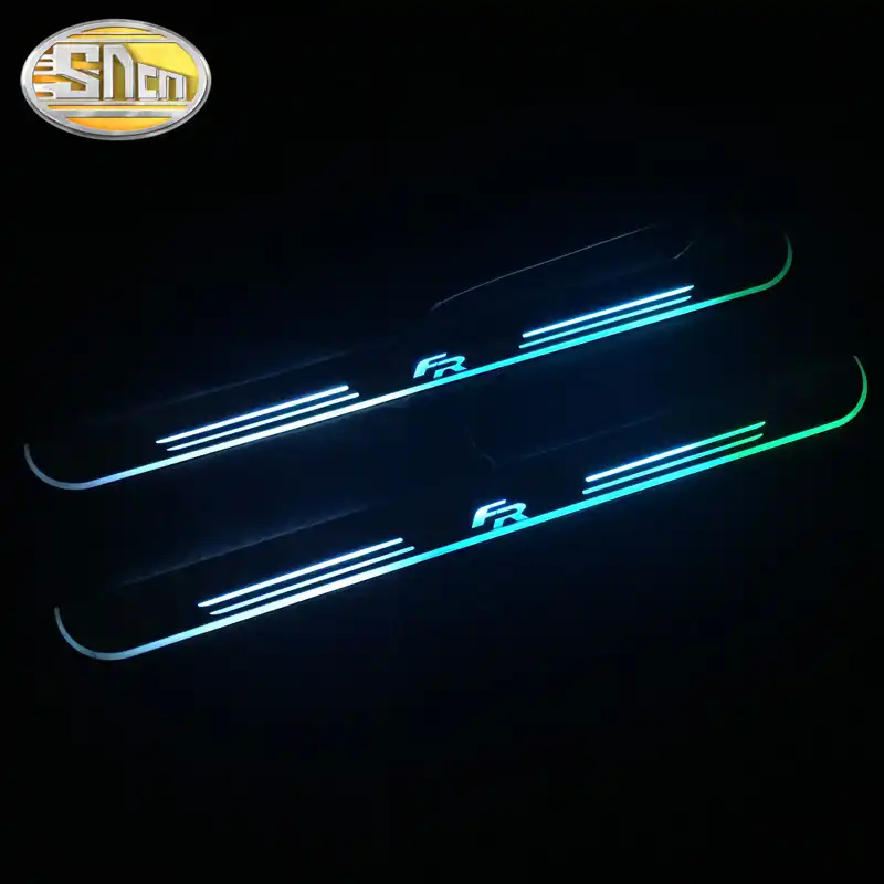For SEAT LEON ARONA ATECA FR Steel Door Sill Scuff Plate Door Sill Guard Protector Thresold Cover Trim 4pcs with Logo YGAODWQ