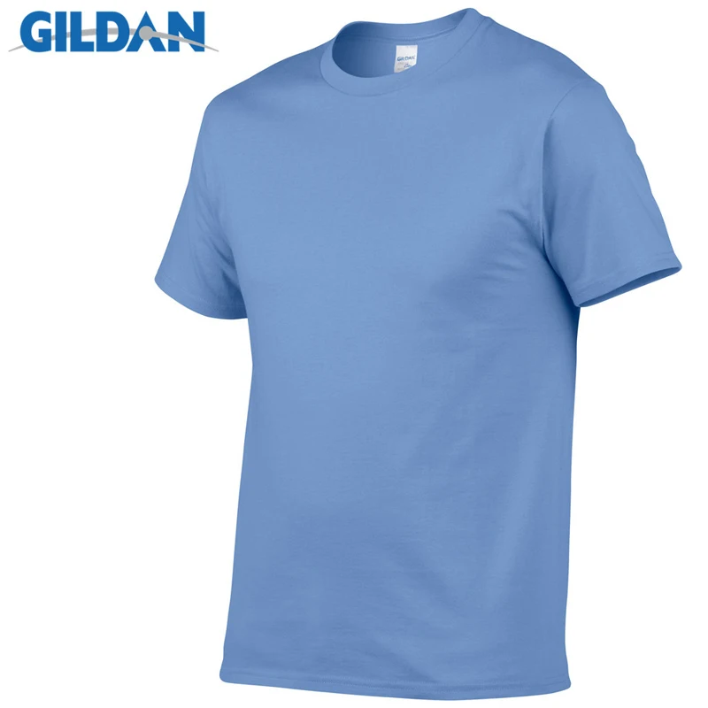 Gildan Brand Hot Sale Men's Summer 100% Cotton T-Shirt Men Casual Short Sleeve O-Neck T Shirt Comfortable Solid Color Tops Tees