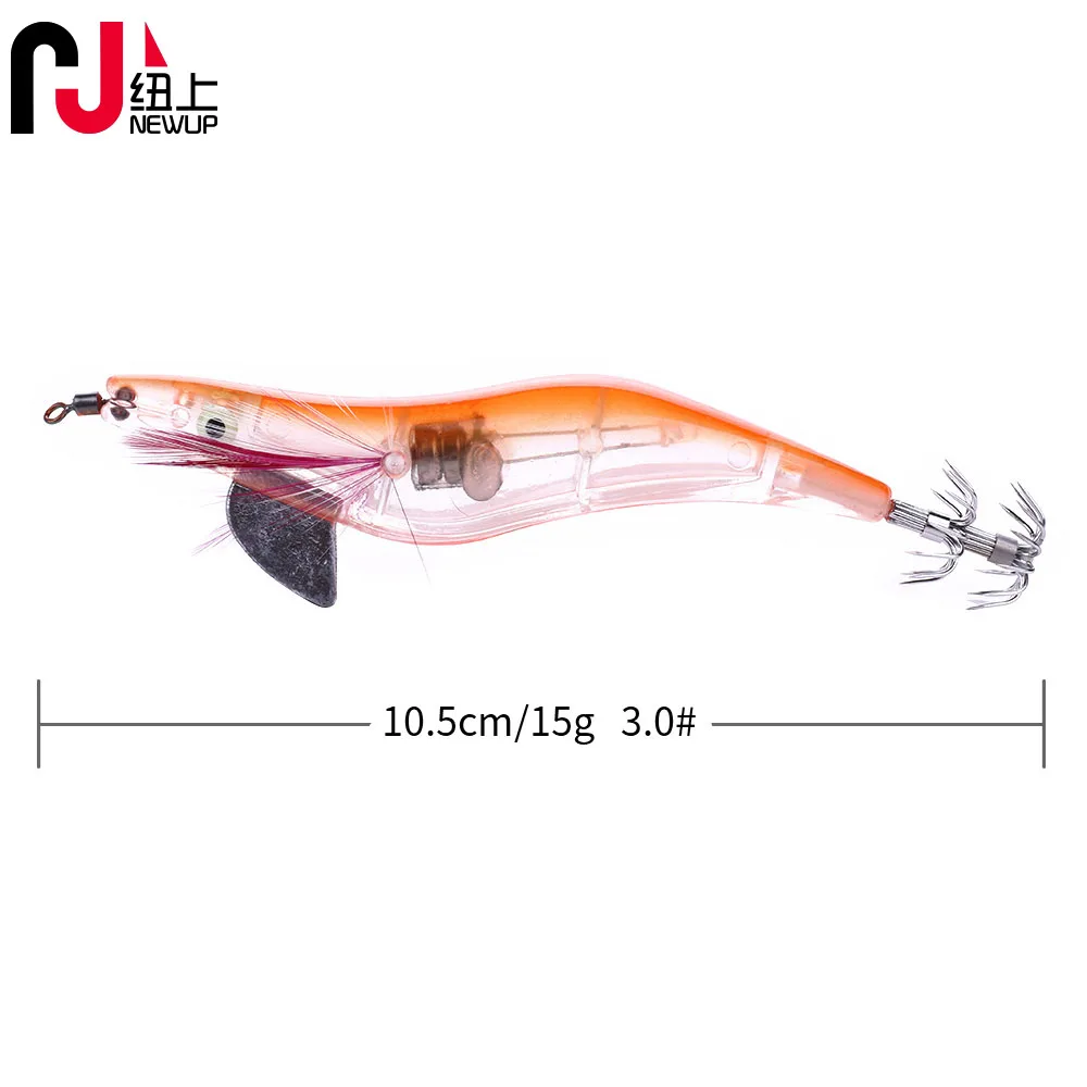 NEWUP 1 шт. 105 мм 15 г 3 0 # кальмарные Джиги световые рыболовные приманки Светодиодный