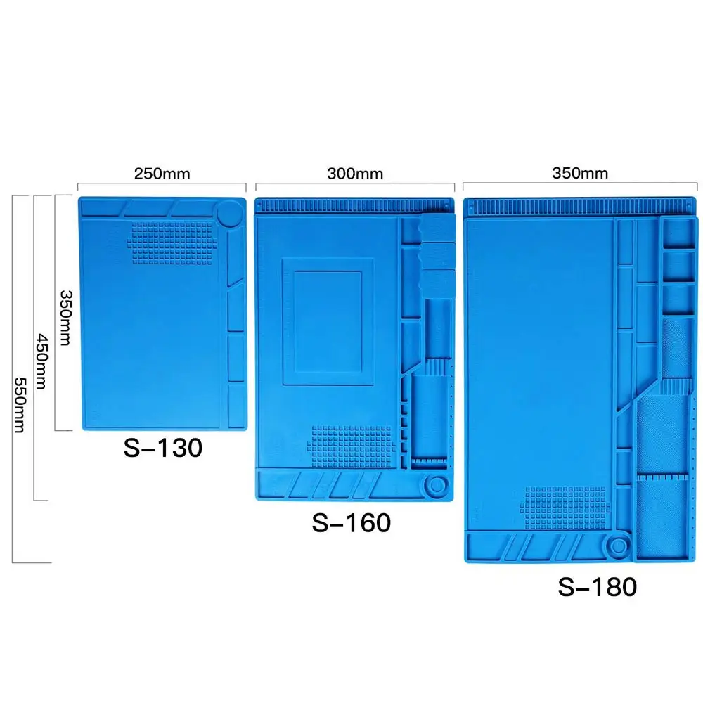 Большой размер S-180 55*35 см BGA Теплоизоляционный силиконовый коврик паяльный ремонт обслуживание платформа Настольный коврик с магнитной секцией