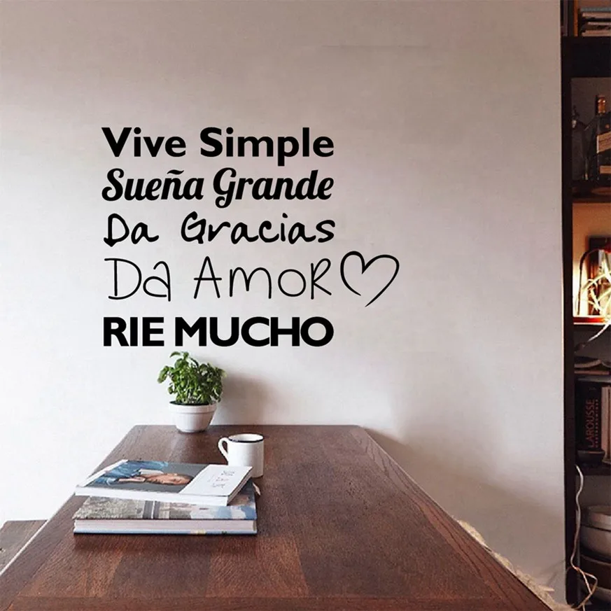 

Beautiful Removable Wall Stickers Spanish Vinyl Quote Decal Sticker Art Design For Living Room DIY Wall Decoration