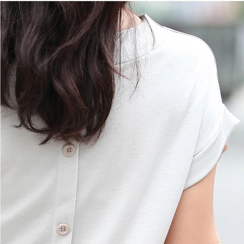Blusas Femininas женские шифоновые блузки с v образным вырезом и коротким рукавом