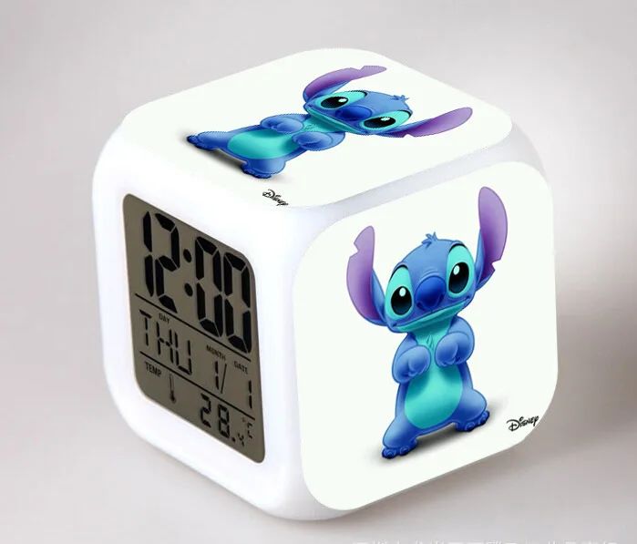 Lilo& Stitch мультфильм детский будильник wekker цифровой будильник игрушки led reloj despertador wake up light reveil настольные часы - Цвет: 15