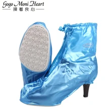 Водонепроницаемые непромокаемые туфли на высоком каблуке; женские непромокаемые сапоги; водонепроницаемые Нескользящие сапоги; цвет розовый, синий