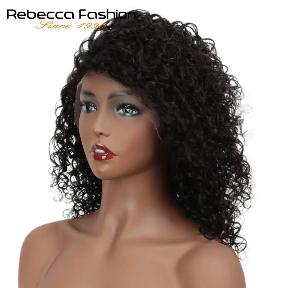 Jerry Curly Lace Front Human Hair Wigs With Baby Hair Brazilian Remy Hair Short Curly Bob Wigs For Women Pre-Plucked Wig Rebecca