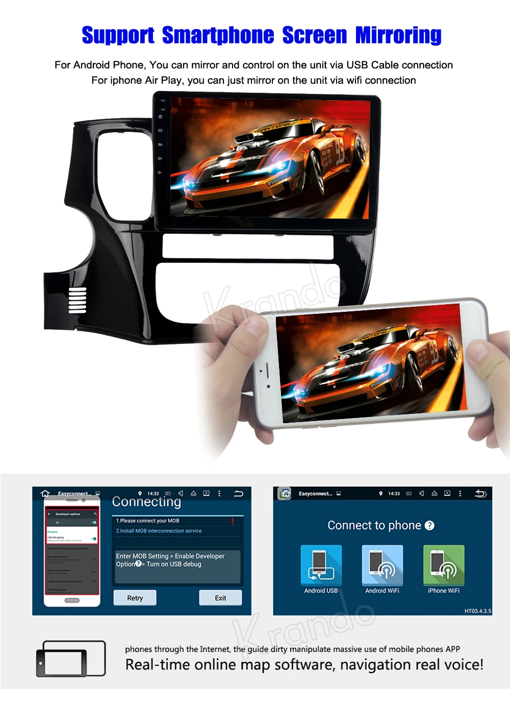 Perfect Krando 10.1" Android 7.1 car radio gps navigation multimedia system for Mitsubish Outlander 2015+ audio player WIFI 3G DAB+ 4 Perfect Krando 10.1" Android 7.1 car radio gps navigation multimedia system for Mitsubish Outlander 2015+ audio player WIFI 3G DAB+ 4