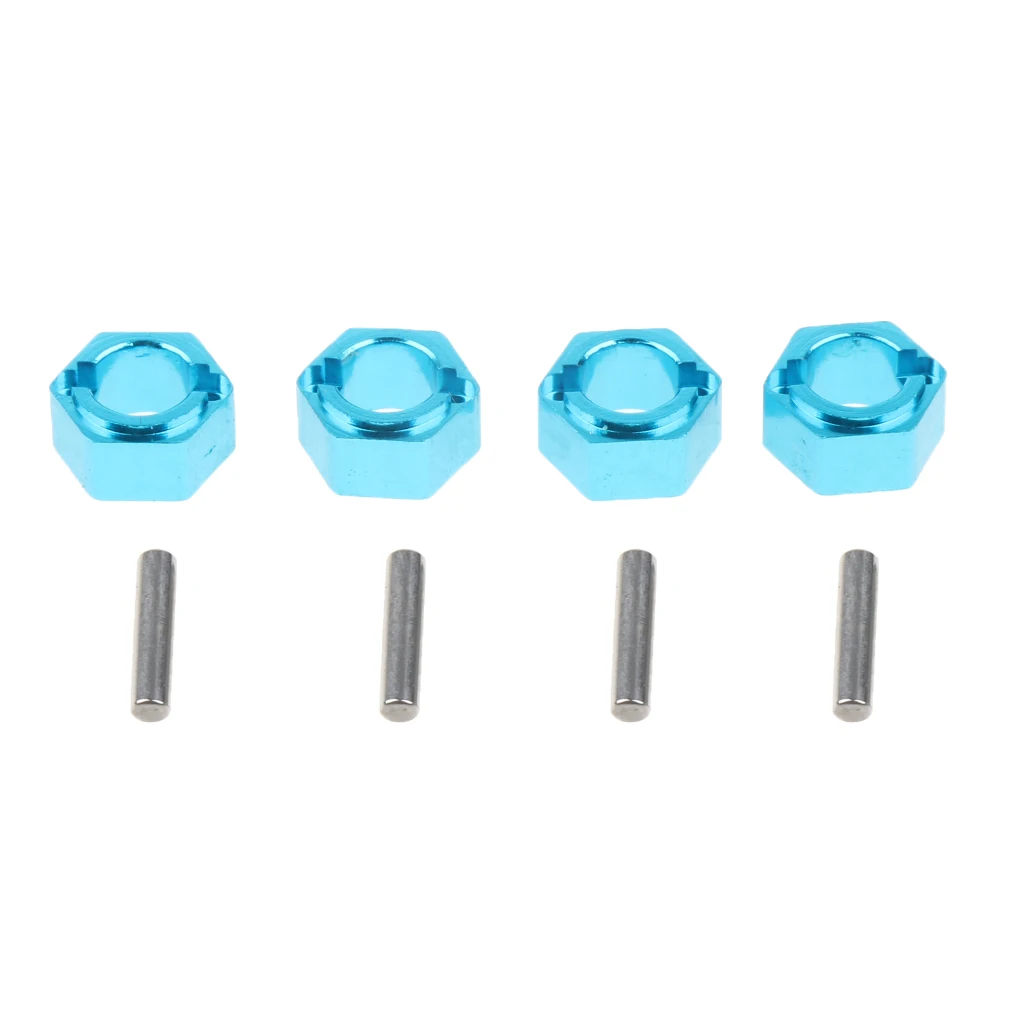 2Pcs Metal Blue Steering Cup Arm & Wheel Hub Hex Drive Adapter for 1/18 WLtoys A949 A959 A969 A979 K929