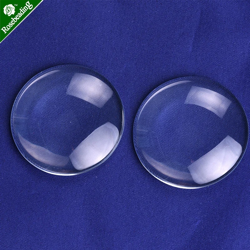 

40mm Clear Hemispherical Glass Dome Cabochon Glass Tile Semispherical Glass Dome Cabochon Crystal Magnifying Cameo Base Cover