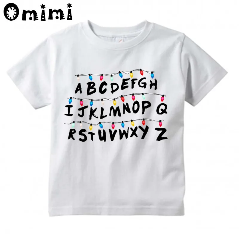 

Kids Cartoon Stranger Things Will's Message Design T Shirt Boys/Girls Great Casual Short Sleeve Tops Children's Funny T-Shirt