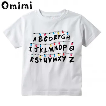 

Kids Cartoon Stranger Things Will's Message Design T Shirt Boys/Girls Great Casual Short Sleeve Tops Children's Funny T-Shirt