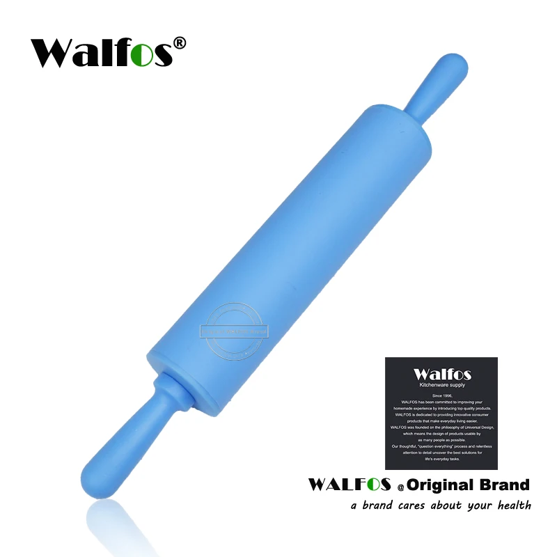 blue 22cm WALFOS 22 см с антипригарным покрытием, помадковая роликовая скалка для детей fondant(сахарная) торт Тесто ролика для декорирования торта ролик ремесла инструмент для выпечки и готовки - Цвет: blue 22cm