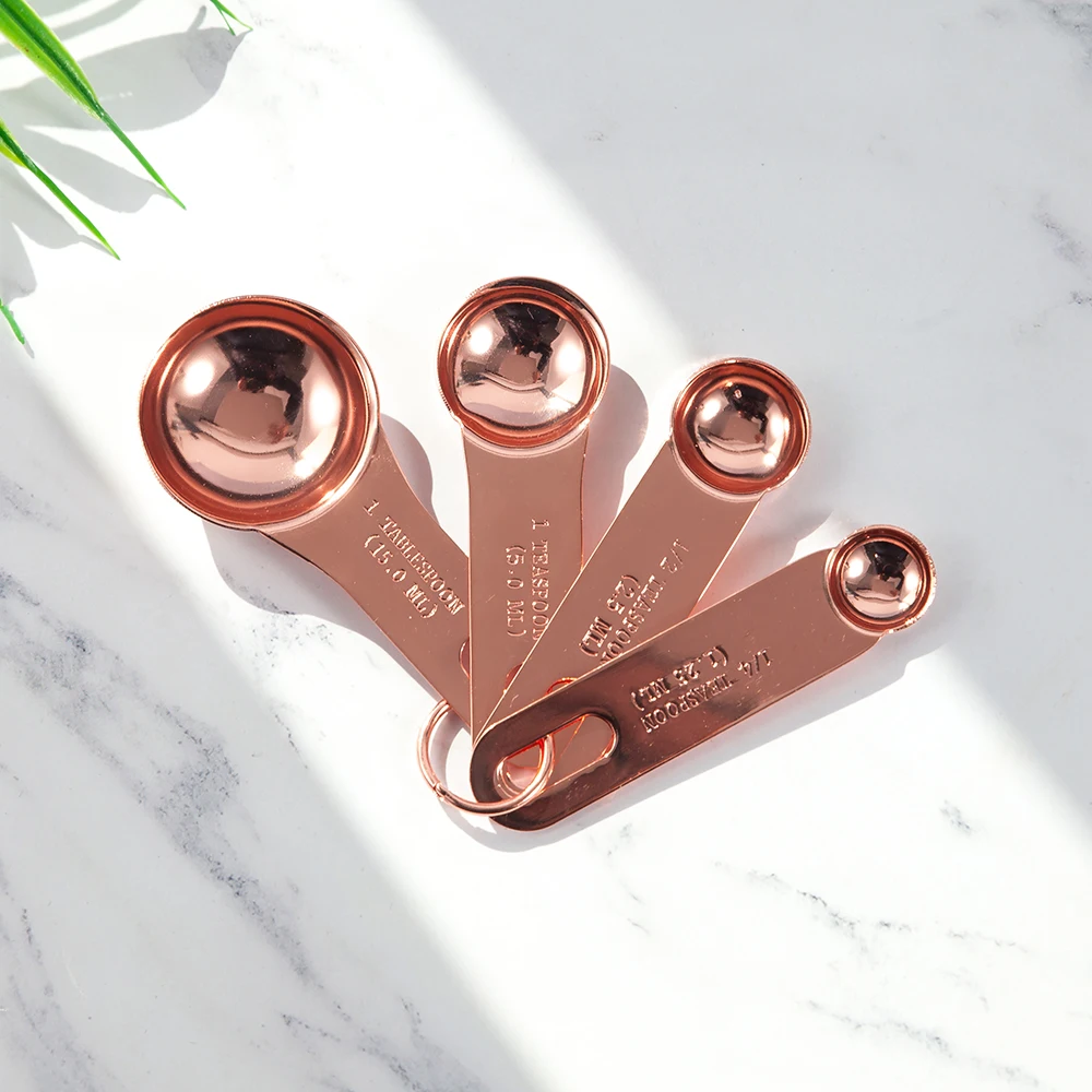 

Mealivos 4 Pcs/Set Stainless Steel Measuring Scoop Kitchen Measuring Tools Sets For Baking Sugar Coffee Graduated Spoons cup