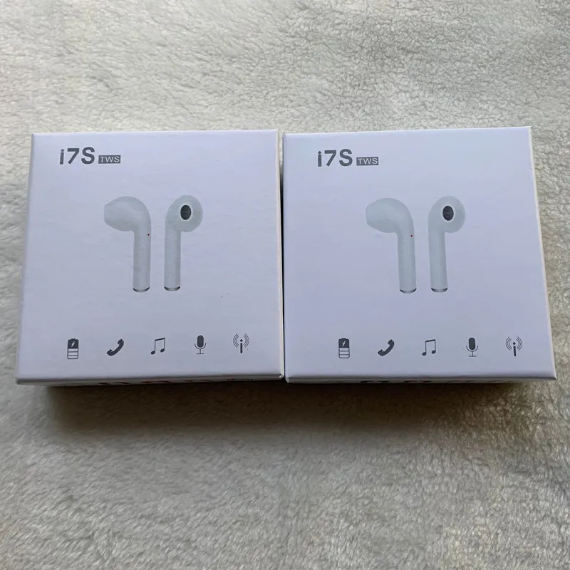 

50PCS/lot i7s TWS Wireless Earphone Stereo Earbud Bluetooth Headset With Charging Box Mic For All Smart phone iPhone X Hot Sell