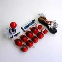 Easyget Arcade DIY Kits Parts USB Encoder + 4/8 Way Joystick + 10 X LED Illuminated Push Button For MAME Games & Raspberry Pi