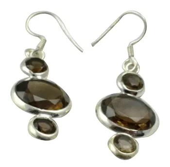 

Lovegem Genuine Smoky Quartz Earrings 925 Sterling Silver, 43.5 mm, AE2240