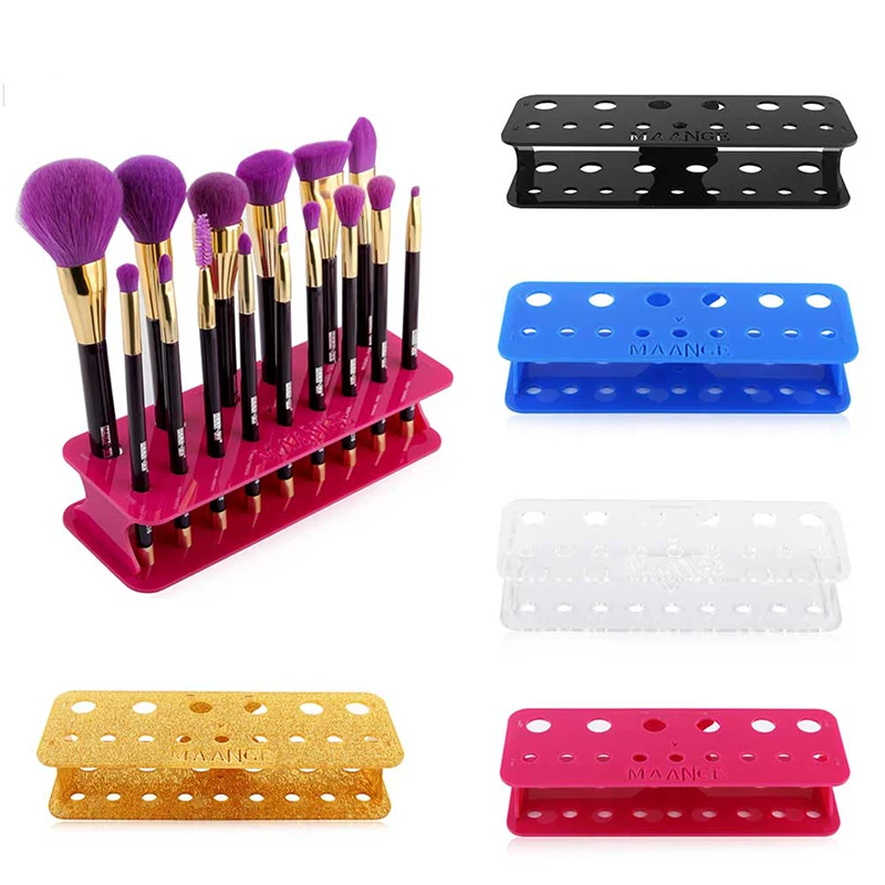15 Hole Square Makeup Brush Holder Drying Rack Organizer Cosmetic Shelf Toolsin Eye Shadow