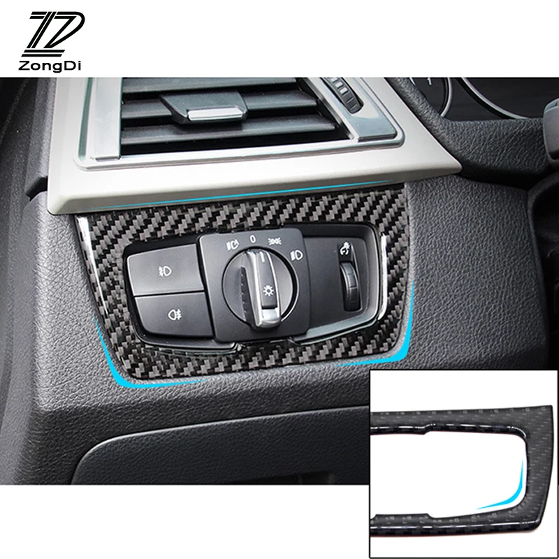 ZD Carbon Fiber Headlight Adjust Switch Interior Decorative Stickers ...